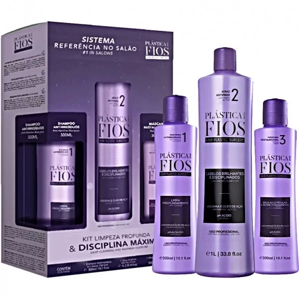 54514 Kit Plástica dos Fios Sh. e Masc. 300ml, Selagem 1 Lt - Imagem 1