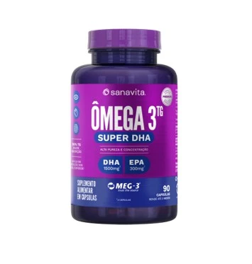 95000 Sanavita Ômega 3TG Super Dha1500mg - 90 Cápsulas - Imagem 1