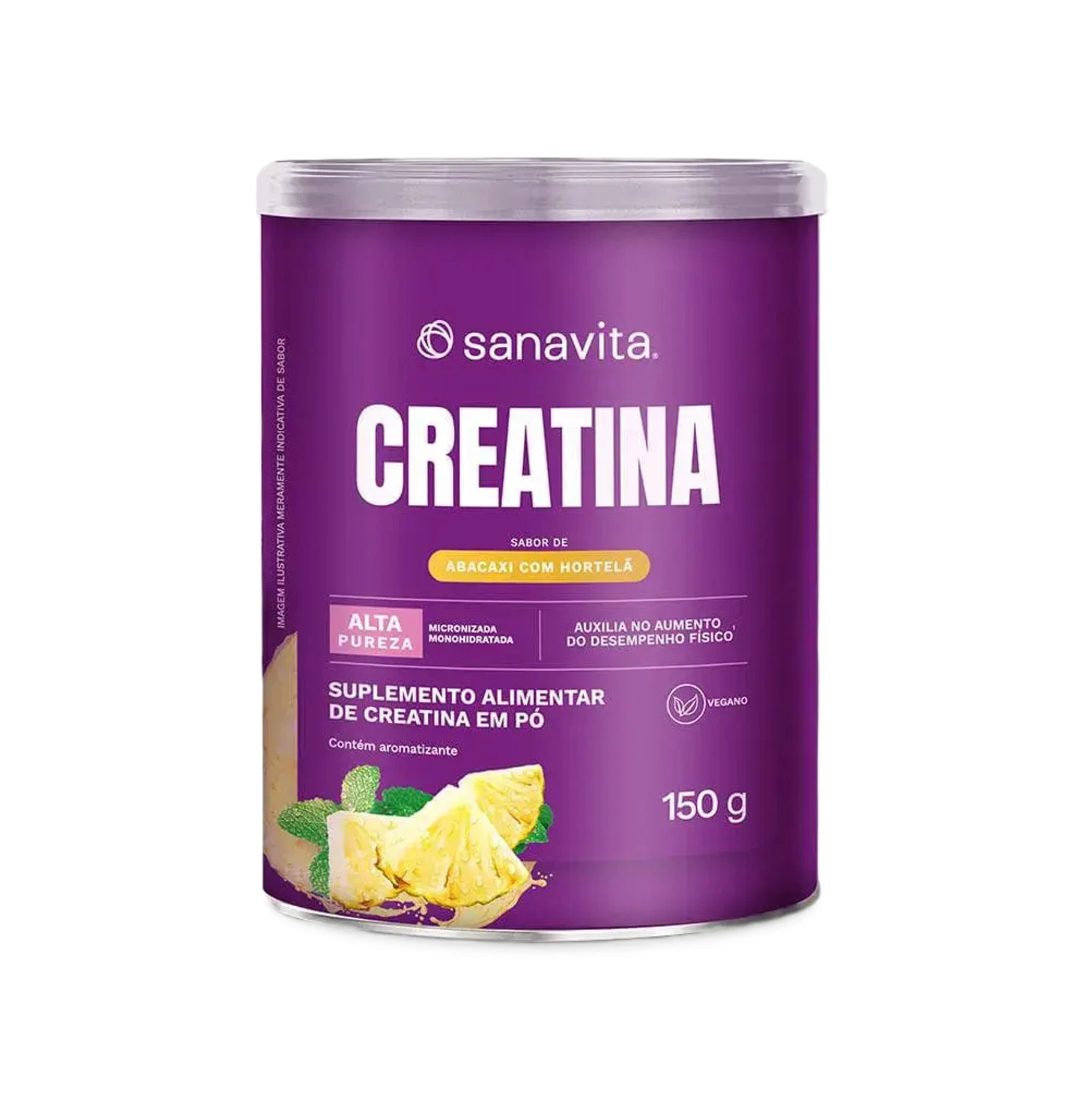 95020 Sanavita CREATINA Sabor ABACAXI e HORTELÂ - 150g - Imagem 1