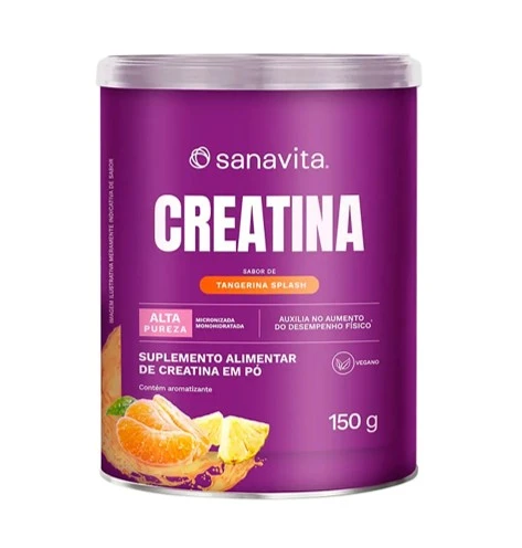95021 Sanavita CREATINA Sabor TANGERINA - 150g - Imagem 1