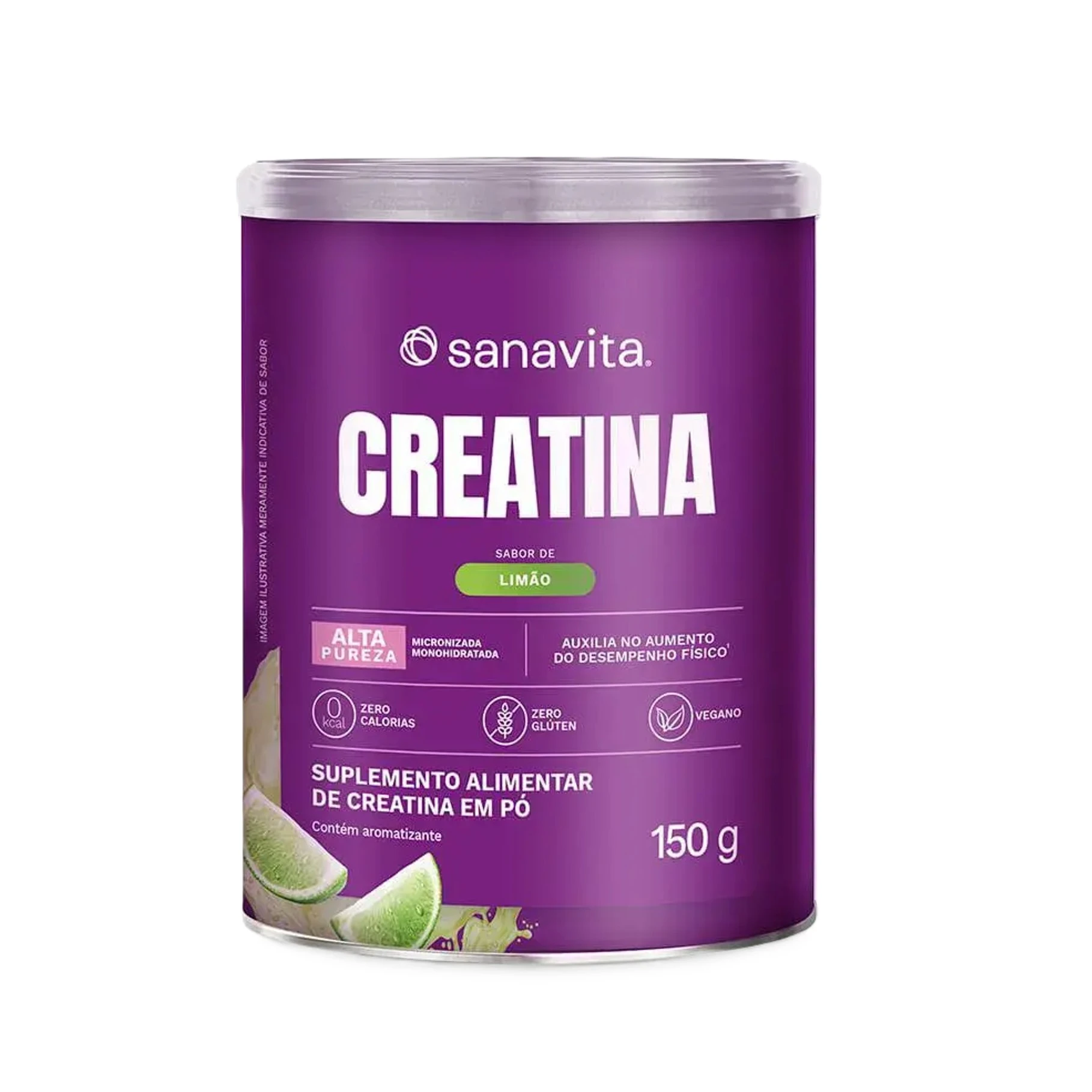 95022 Sanavita CREATINA Sabor LIMÃO - 150g - Imagem 1