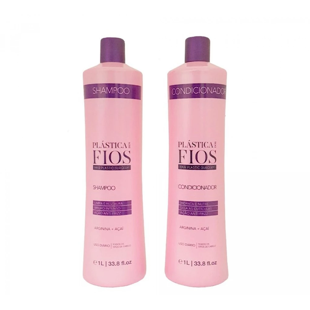 54518 Kit Plástica dos Fios Shampoo 1 litro e Condicionador 1 litro - Imagem 1