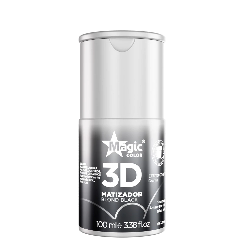 90003 Magic Color Matizador 3D Blond Black - Efeito Grafite 100ml - Imagem 1
